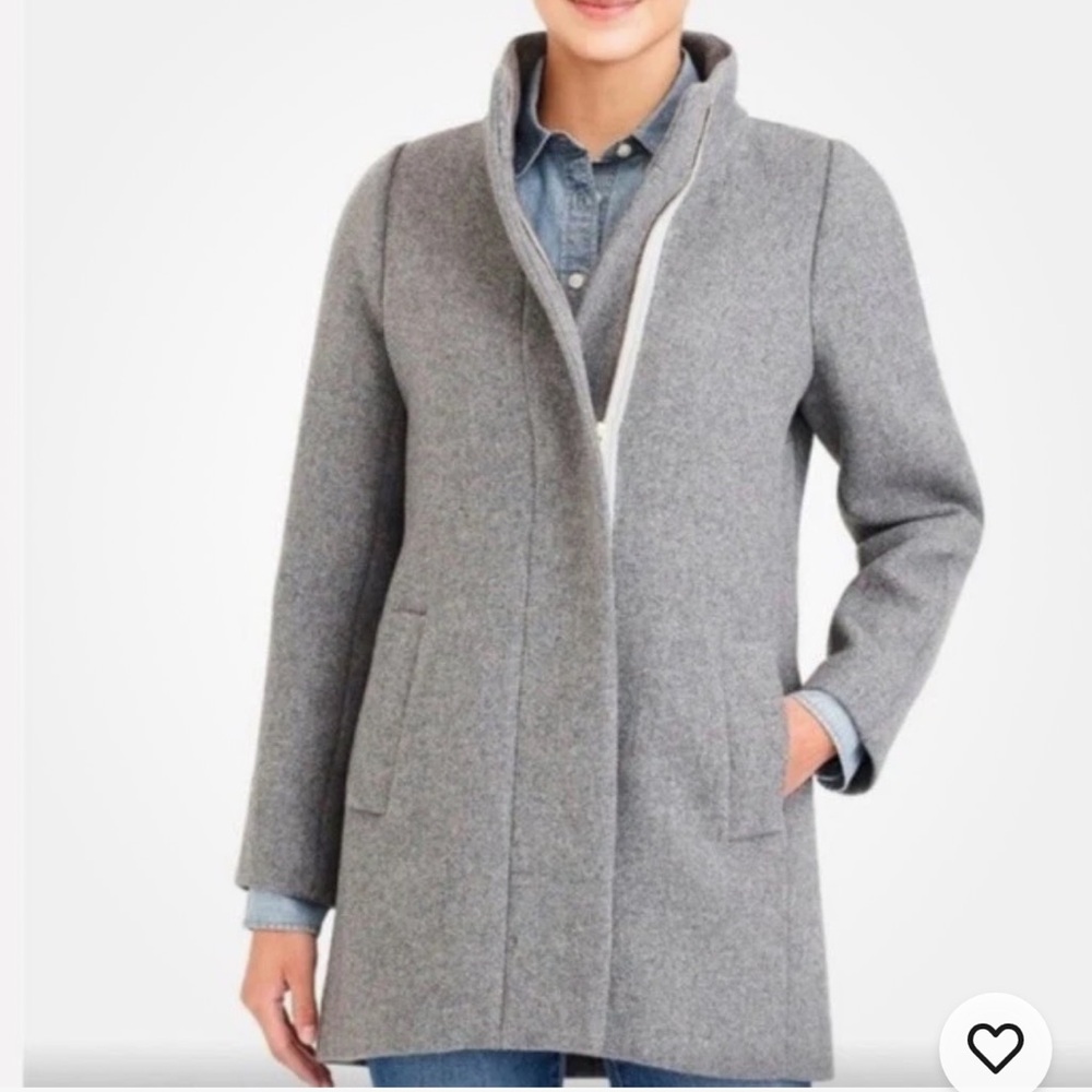 J crew Women's light Gray Wool Blend Coat Sz 00